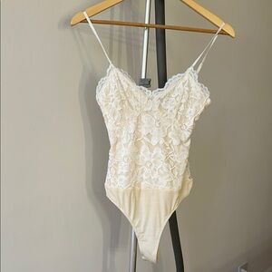 Brand new! Lulu's Soft Cream Lace Bodysuit cami top